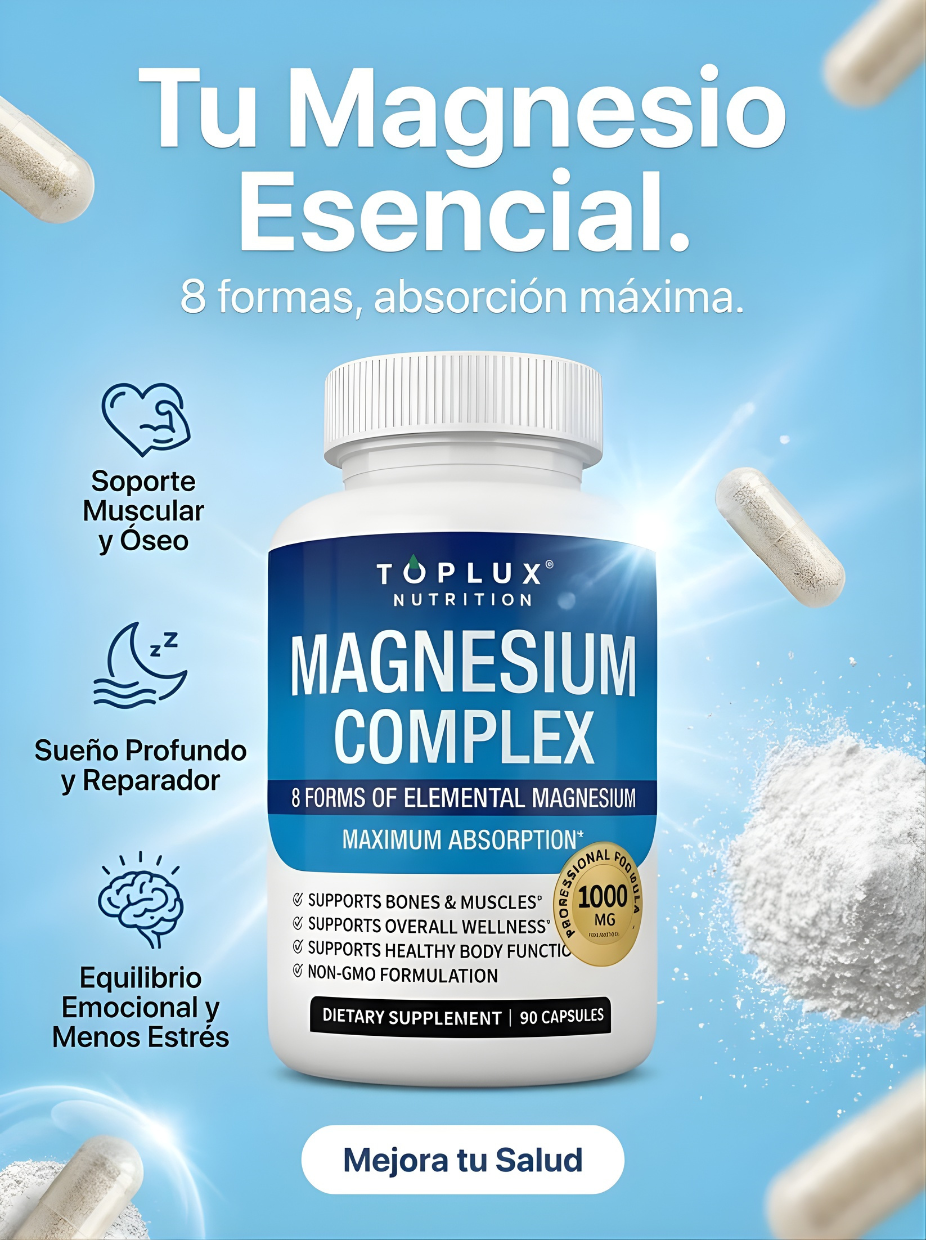 Magnesium Complex – Fórmula de Absorción Máxima para Huesos, Músculos y Sueño Reparador