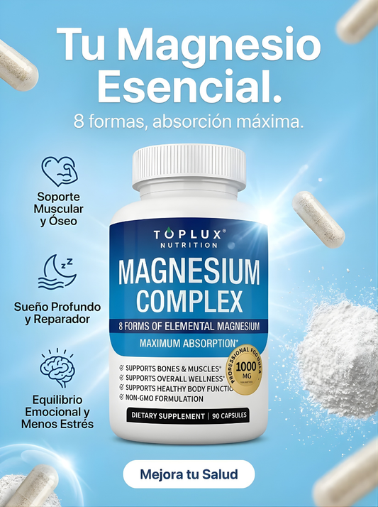 Magnesium Complex – Fórmula de Absorción Máxima para Huesos, Músculos y Sueño Reparador