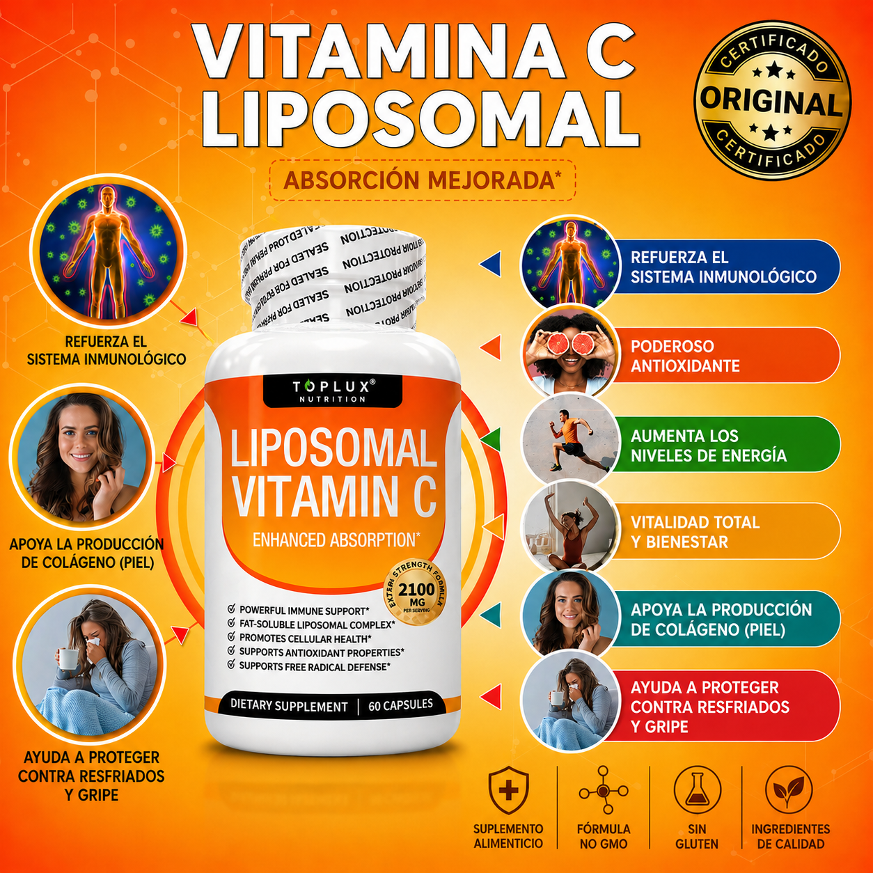 Liposomal Vitamin C, Toplux, 60 caps ASIG.