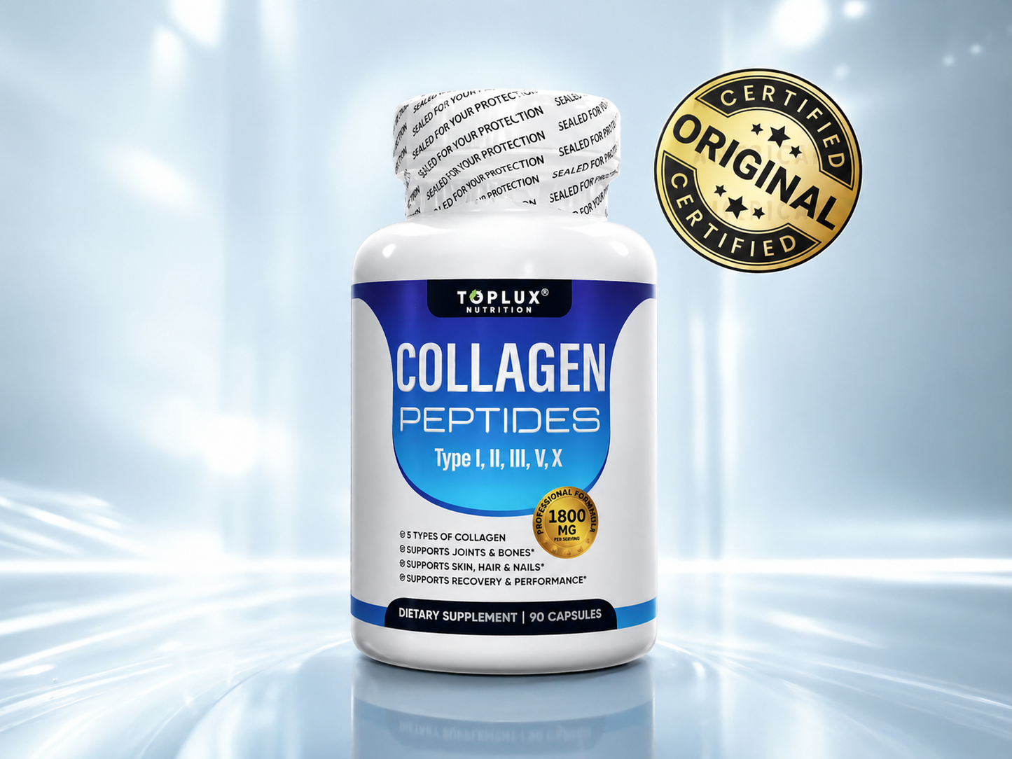 Collagen Peptides, Toplux, 90caps.