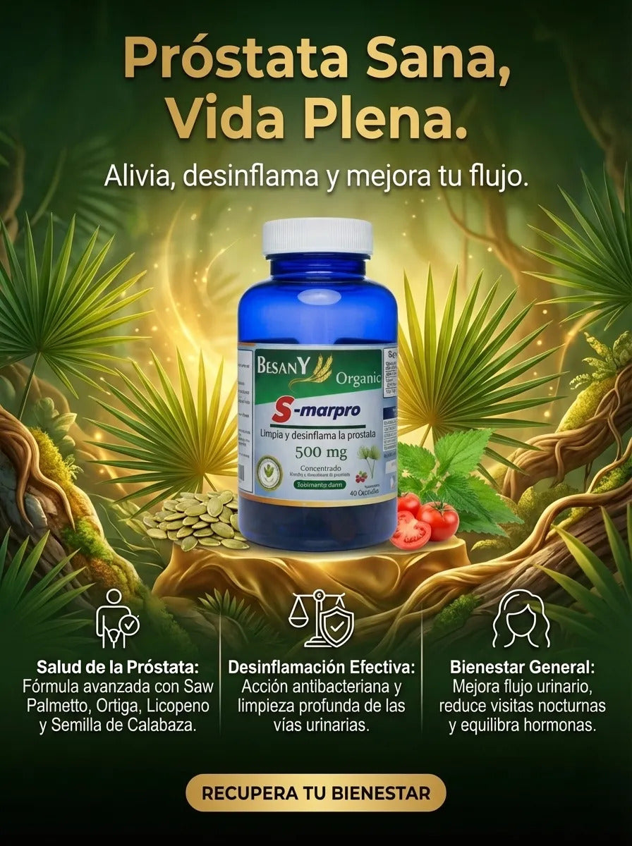 S-Man Pro Saw Palmetto 500mg Soporte para la Salud Prostática y Función Urinaria 60 Cápsulas