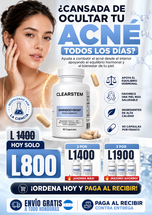 MINDBODYSKIN® Suplemento hormonal para eliminar el acné de raíz